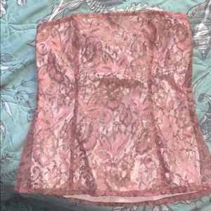 Pink lace corset top